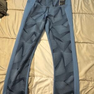 Blue Geometric Pattern Leggings